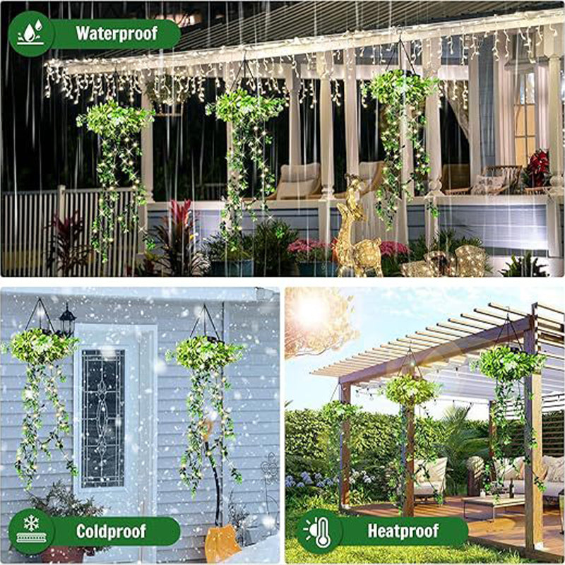 🌿🪴Solar Hanging Grass Light – Realistic Foliage, Warm White, IP65 ✨