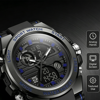 🔥 Men’s Dual-Display Waterproof Luminescent Outdoor Sports Digital Watch