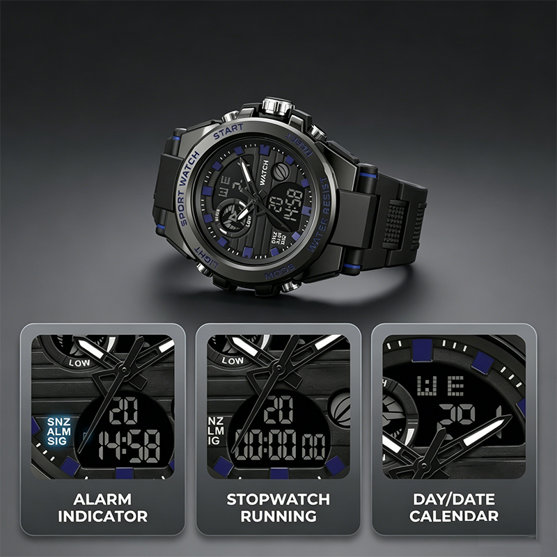 🔥 Men’s Dual-Display Waterproof Luminescent Outdoor Sports Digital Watch