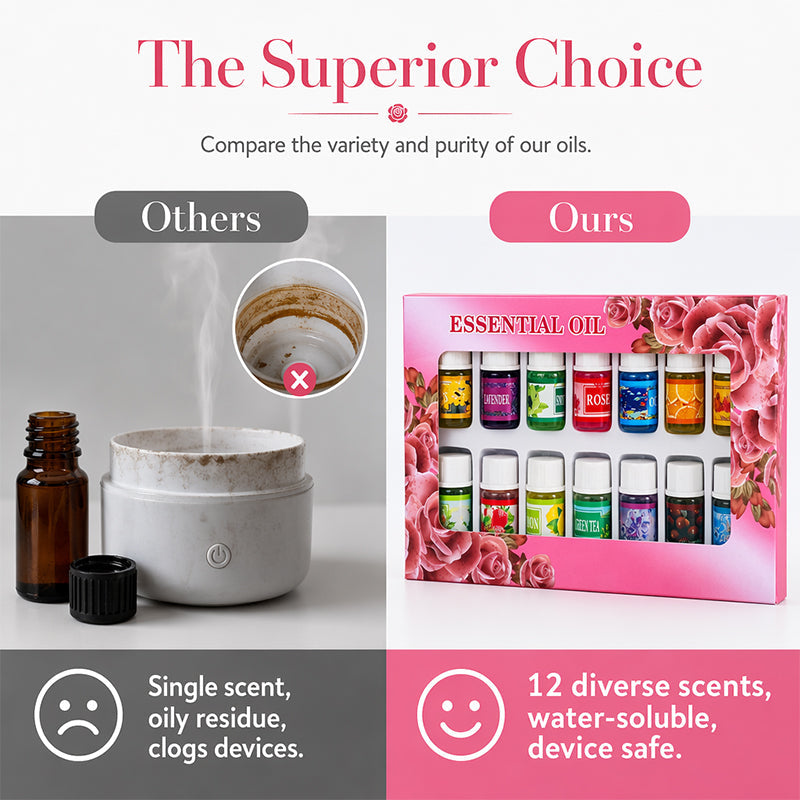 🔥40% Off！🎁🌺The fresh scent lifts your mood！🌷12-Pack Water Soluble Essential Oils Set