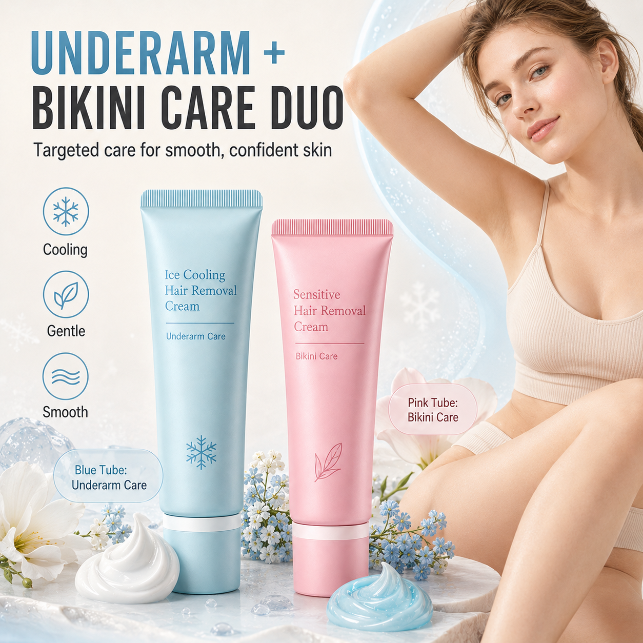 Gentle Hair Removal Cream – Painless & Skin-Safe Formula for Sensitive Areas