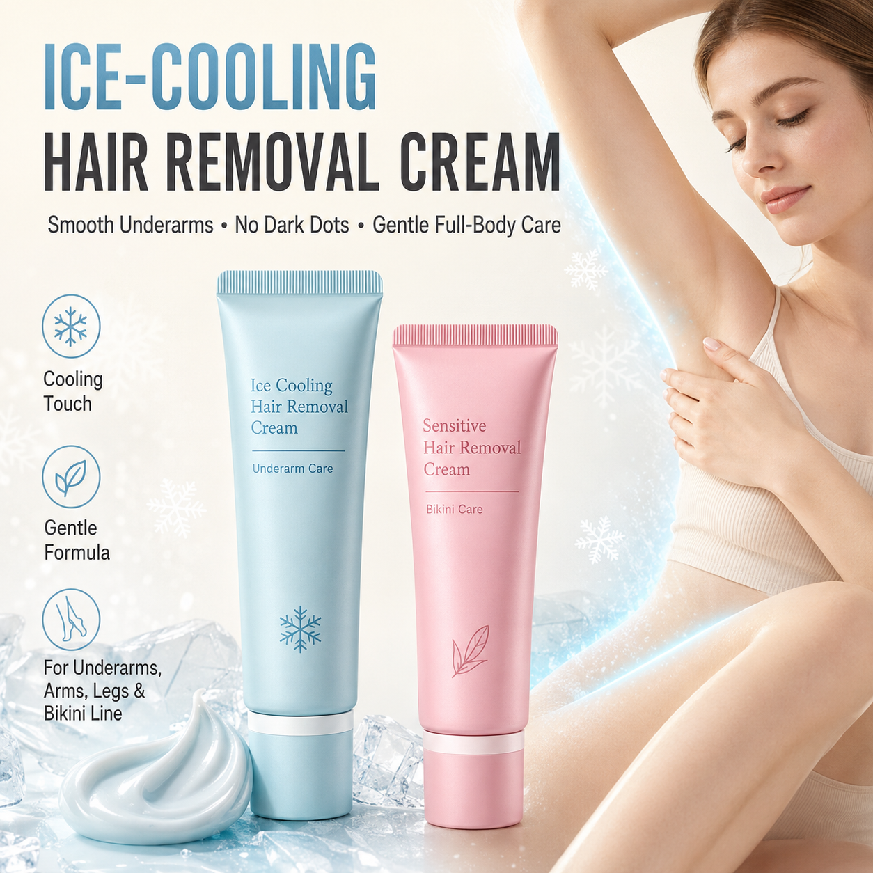 Gentle Hair Removal Cream – Painless & Skin-Safe Formula for Sensitive Areas
