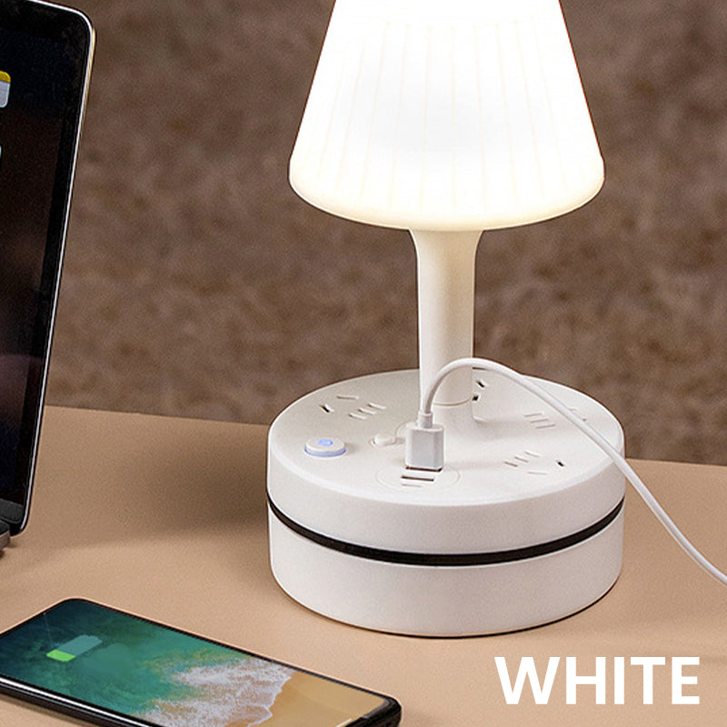 Bedside Lamp with Charging Station – 3-in-1 Nightstand Light, Power & Style