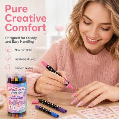 📢48% OFF !!⏰️ 24 Colors Dual Ended Nail Art Pens Set