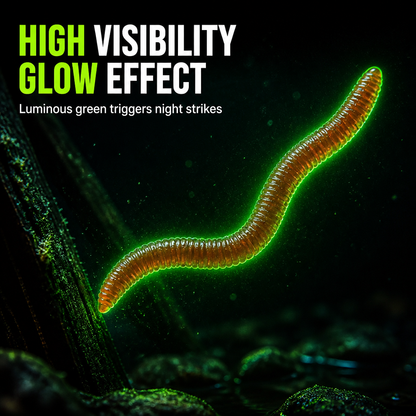 Simulation Earthworm Soft Fishing Lures Shrimp Scented Artificial Worm Baits for Freshwater and Saltwater Pack of 50 or 100