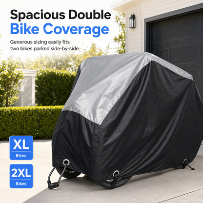 📢📢50% OFF !! ⏰Waterproof Bike Cover for 1–2 Bikes – Windproof Outdoor Protection 🚲