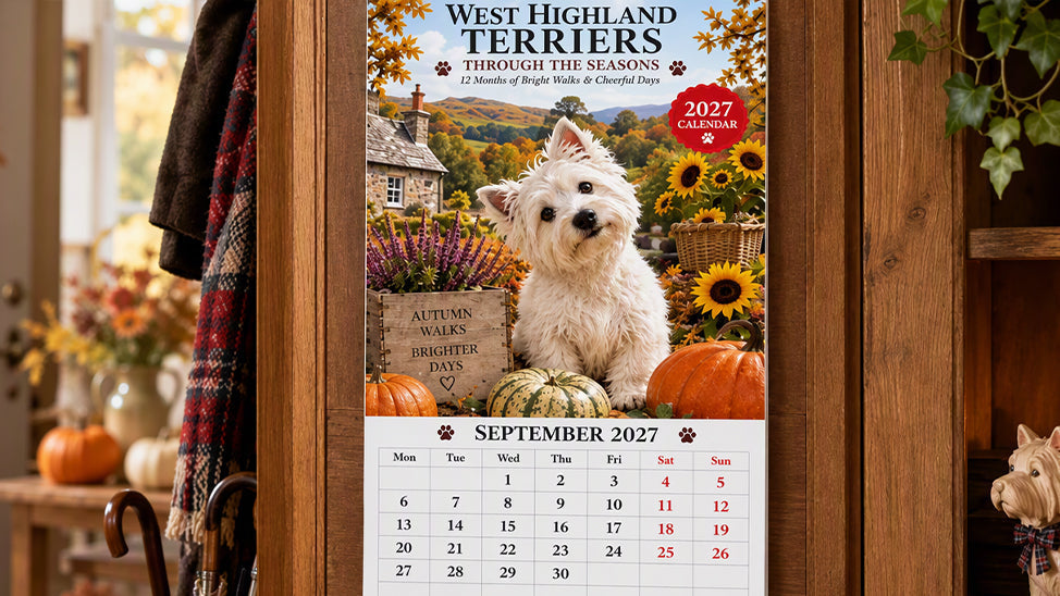 🥳💞48K+ SOLD🐾📆West Highland Terrier Wall Calendar🎁