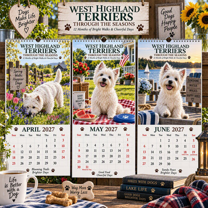 🥳💞48K+ SOLD🐾📆West Highland Terrier Wall Calendar🎁