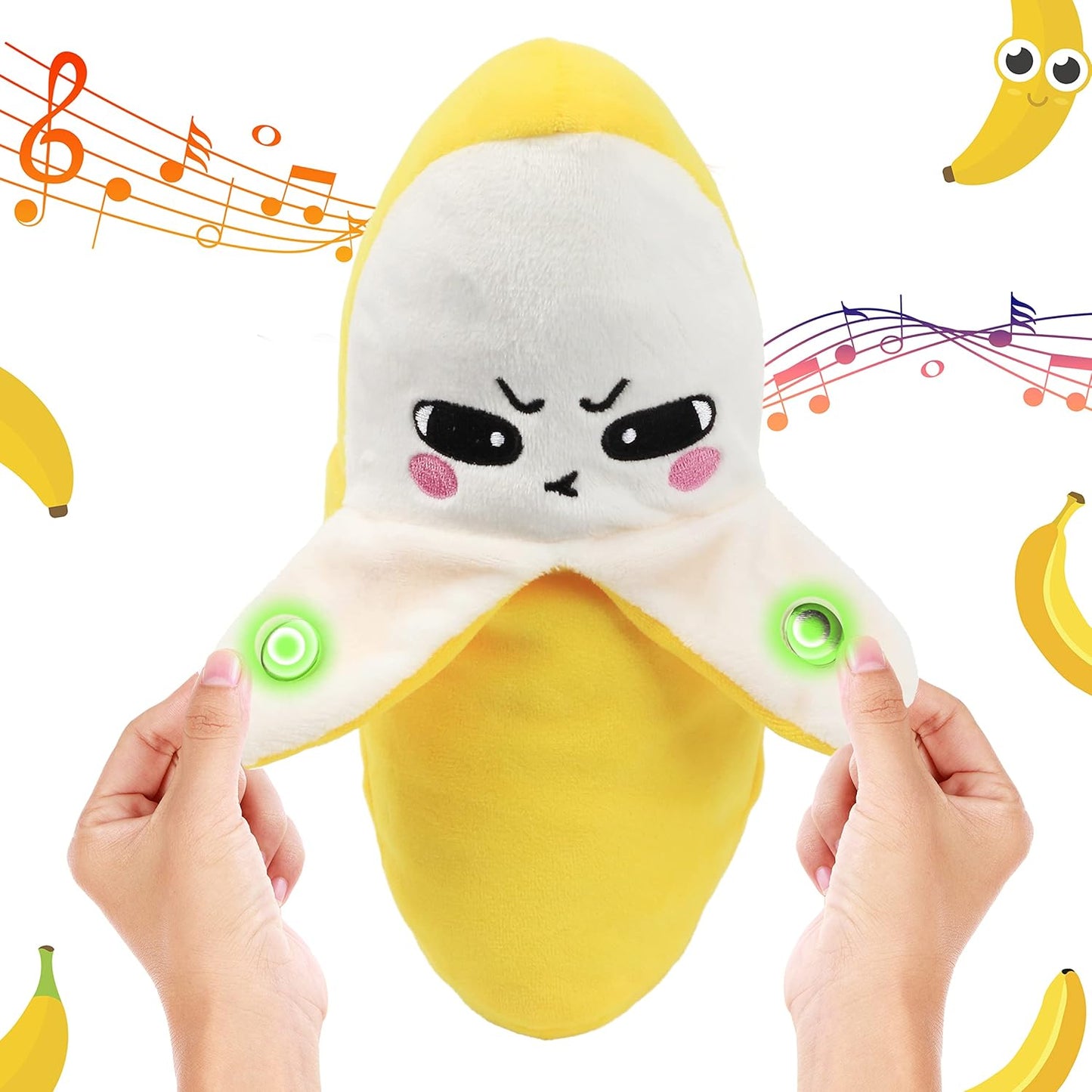 Interactive Banana Sensing Piano Plush Toy – 9" Bio-Electric Induction Musical Fruit Stuffed Animal, Multiplayer Animated Rhythm Toy for Toddlers & Parties