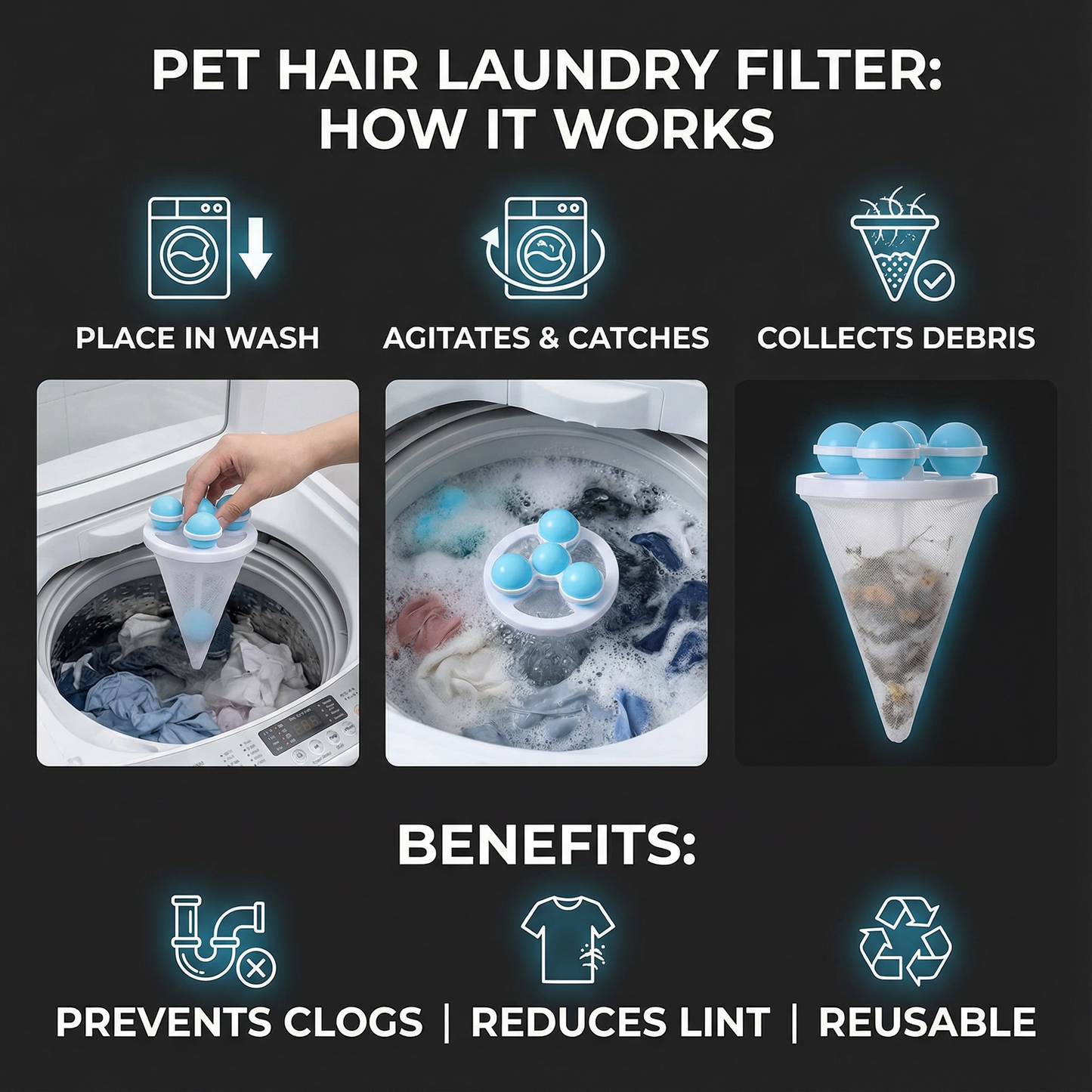 🧺Washing Machine Filter Bag 🧼